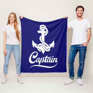 Kapitein Zeilboot Anker Zeevaart Design Fleece Deken