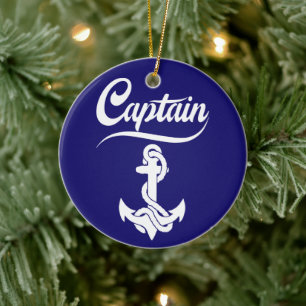 Kapitein Zeilboot Anker Zeevaart Design Keramisch Ornament