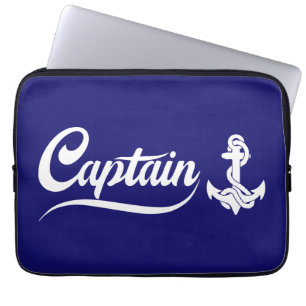 Kapitein Zeilboot Anker Zeevaart Design Laptop Sleeve