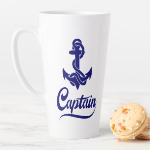 Kapitein Zeilboot Anker Zeevaart Design Latte Mok
