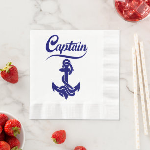 Kapitein Zeilboot Anker Zeevaart Design Servet
