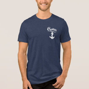 Kapitein Zeilboot Anker Zeevaart Design Tri-Blend Shirt