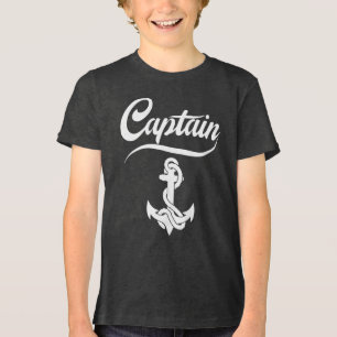 Kapitein Zeilboot Anker Zeevaart Design Tri-Blend Shirt