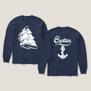 Kapitein Zeilboot Anker Zeevaart Design Tri-Blend Shirt