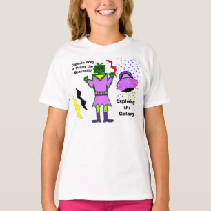 Kapitein Zoey meisjesrobot roze bloemblaadjes ruim T-shirt