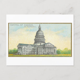 Kapitoolgebouw in Topeka, Kansas, Vintage Briefkaart