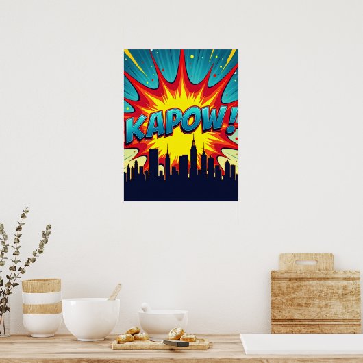 KAPOW! Comic Book Pop Art Explosion Poster (Keuken)