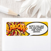 KAPOW Fun Retro Comic Book Pop Art Address Etiket (Insitu)