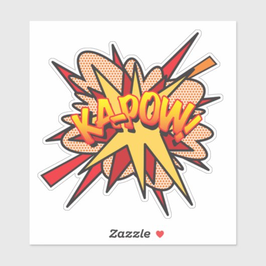 KAPOW Leuk Retro Stripboek Pop Kunst Sticker (Vel)