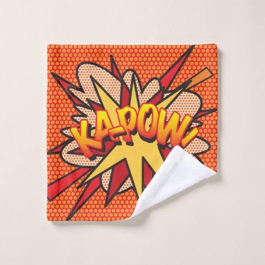 KAPOW Leuke Retro Strip Pop Art Bad Handdoek (Wasdoekje)