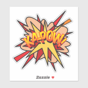 KAPOW Leuke Retro Stripboek Pop Art Sticker