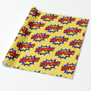 Kapow Pop Art Superheld Gift Wrap Cadeaupapier
