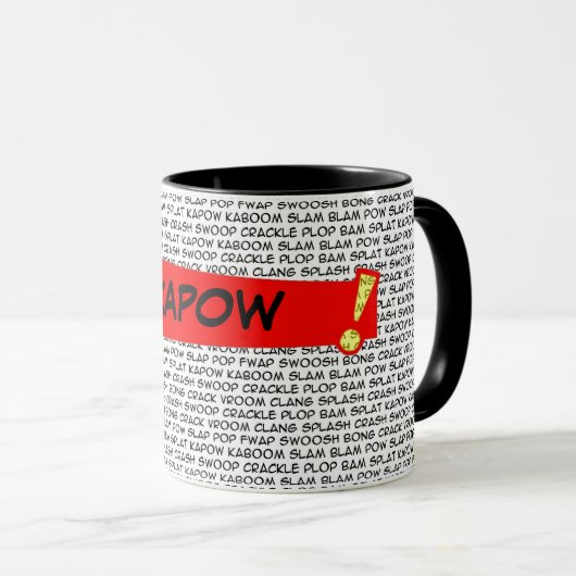 kapow ! Tasse de café de super héros (Devant droit)