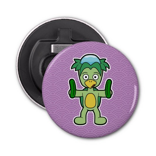 Kappa- Japanse yokai Monster Button Flesopener (Voorkant)