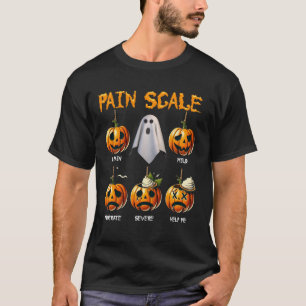 Kappen Gezicht Pompoen Pijn Schaal Grafiek Hallowe T-shirt