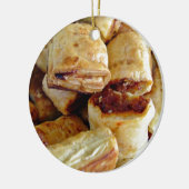 Kappen van rollen voor worst keramisch ornament (Links)
