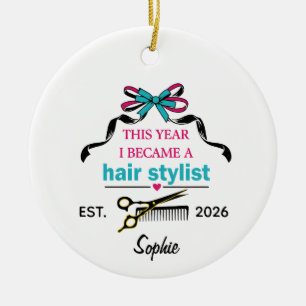 Kapper, afgestudeerd aan Custom Hair School Keramisch Ornament