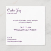 Kapper Bold Graffiti Stijl Salon Business Contactkaartje (Achterkant)