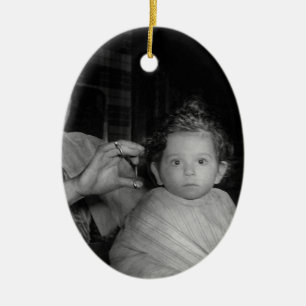 Kapper - Eerste knipbeurt Keramisch Ornament