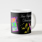 KAPPER EN KAPSTER STYLIST GEPERSONALISEERD EXTRA GROTE BEKER (Voorkant rechts)