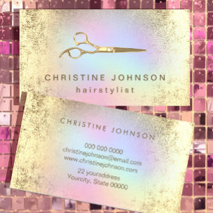 kapper FAUX gouden folie schaar Visitekaartje