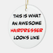 kapper, geweldige keramisch ornament (Links)