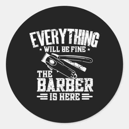 Kapper Haarstylist Barbering Barber Ronde Sticker (Voorkant)