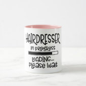 Kapper in uitvoering Grappige haarstylist Mok (Midden)