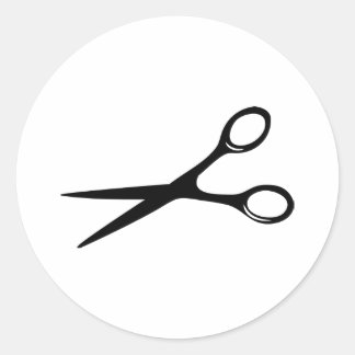 kapper kapper schaar zwart ronde sticker