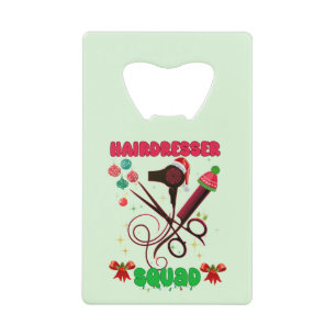 Kapper Kerst Squad Haar Salon Grappig Kredietkaart Flessenopener