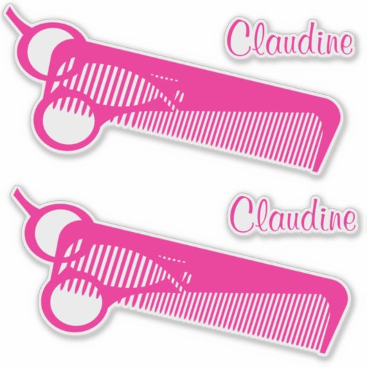 Kapper Mirror Naam Contour Sticker (Voorkant)