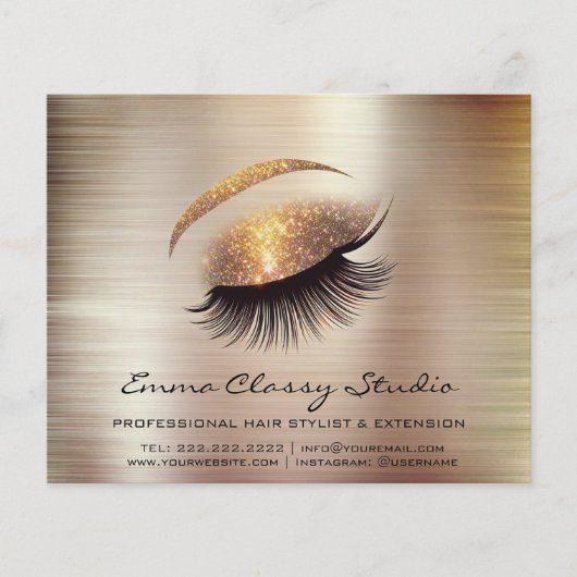 Kapper Nail Stylist Prijslijst Roos Lash Brow Flyer (Voorkant)