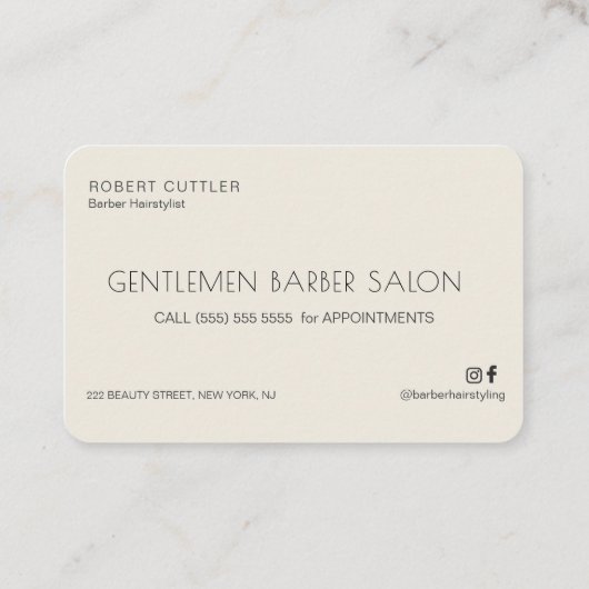 Kapper salon modern minimalistisch visitekaartje (Achterkant)