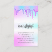 kapper schaar holografisch modern visitekaartje (Achterkant)