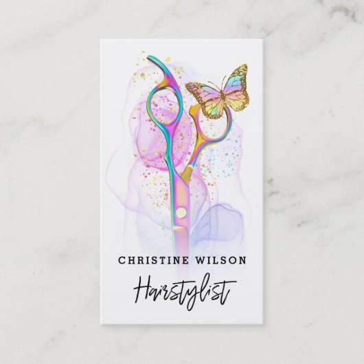 kapper schaar vlinder visitekaartje (Voorkant)