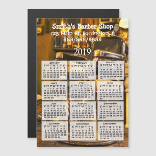 Kapper Shop Mini Kalender Magneet 2019 Magnetische Uitnodiging