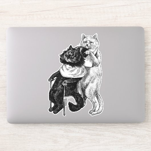 Kapper winkel katten dierlijke illustratie kunst sticker (Computer)