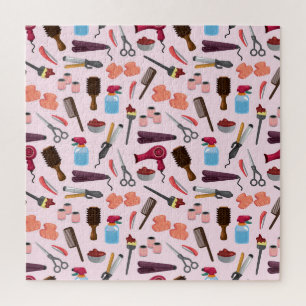 Kappers gereedschap, naadloos stijlvol patroon. legpuzzel