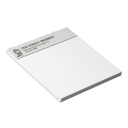 kappersschedel Logo Notitieblok (Schuin)