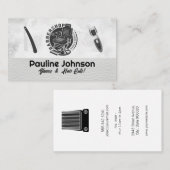 kappersstoel | Haren knipgereedschap Visitekaartje (Voorkant / Achterkant)