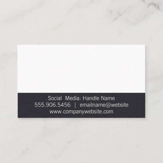 kappersstoel | lederen trim visitekaartje (Achterkant)