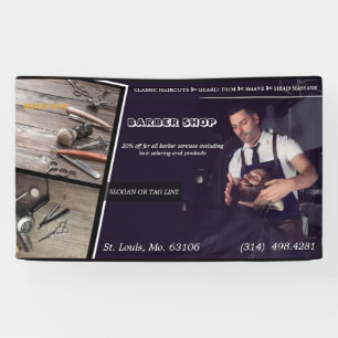 kapperszaak moderne kapsel schaar kapper  spandoek