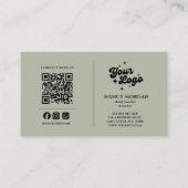 Kapsalon 3 Foto Collage & QR Code Logo Visitekaartje (Achterkant)