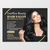 Kapsalon Bruine Model Winkel Aangepast Raamsticker (Vel)