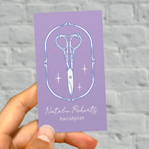 Kapsalon Cute Schaar Doodle Lavendel Salon Visitekaartje