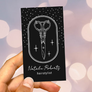 Kapsalon Cute Schaars Logo Zwarte Schoonheidssalon Visitekaartje