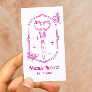 Kapsalon Cute Scissor & Butterfly Beauty Salon Visitekaartje