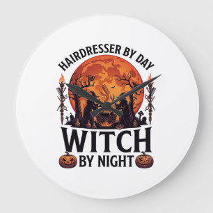 Kapsalon Dag Heks Nacht Halloween Kam Schaar Grote Klok