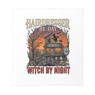 Kapsalon Dag Heks Nacht Halloween Salon Schedels Notitieblok