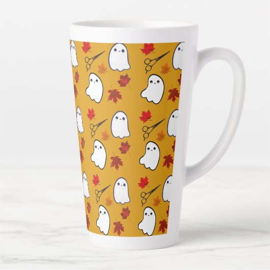 Kapsalon Halloween Ghosts Initiaal Latte Mok (Rechts)